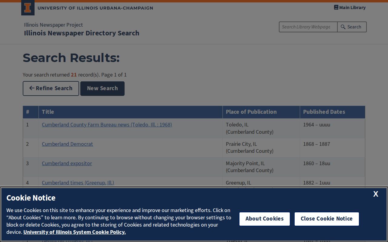 Cumberland County newspaper index used for local crime-news research
