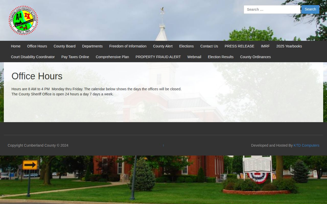 Cumberland County office-hours page for arrest-record access